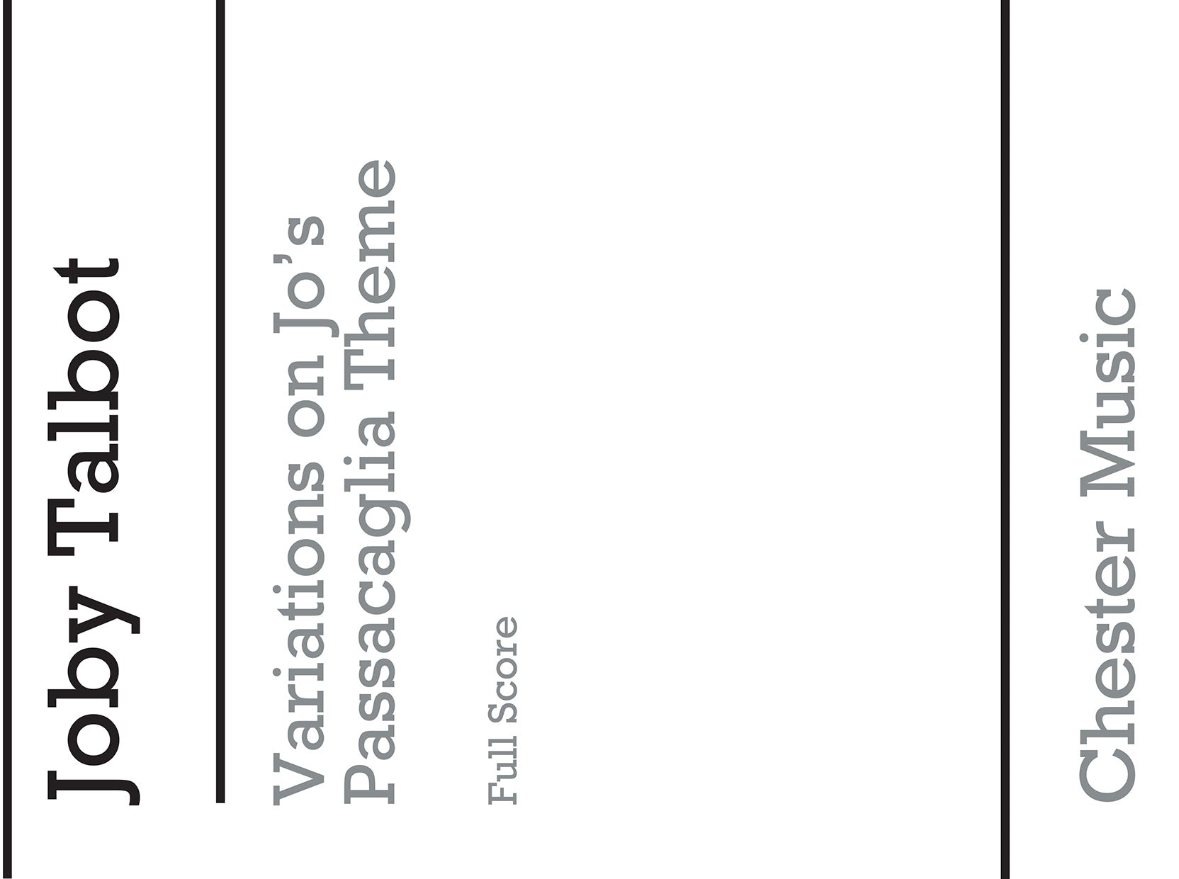 Variations On Jo's Passacaglia Theme for Organ de Joby Talbot, Livre pour orgue