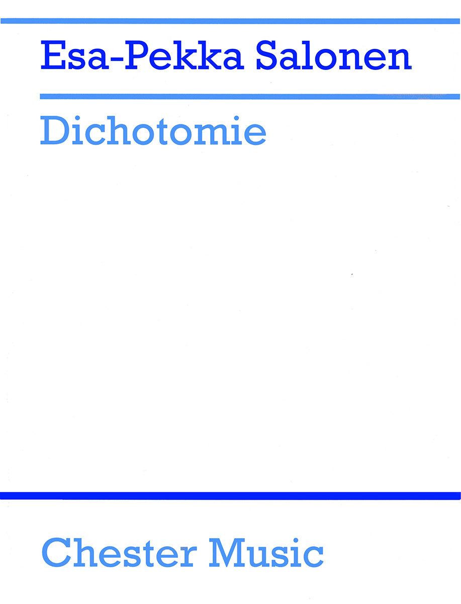 Dichotomie Piano Score de Esa-Pekka Salonen, Partition pour piano