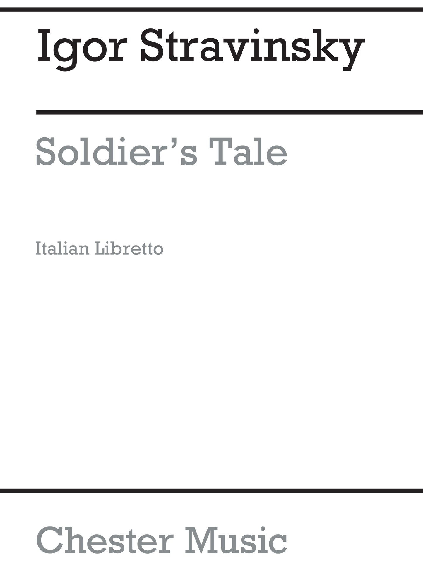 Storia Del Soldato (Soldiers Tale) (Libretto) de Igor Stravinsky, Livre pour opéra
