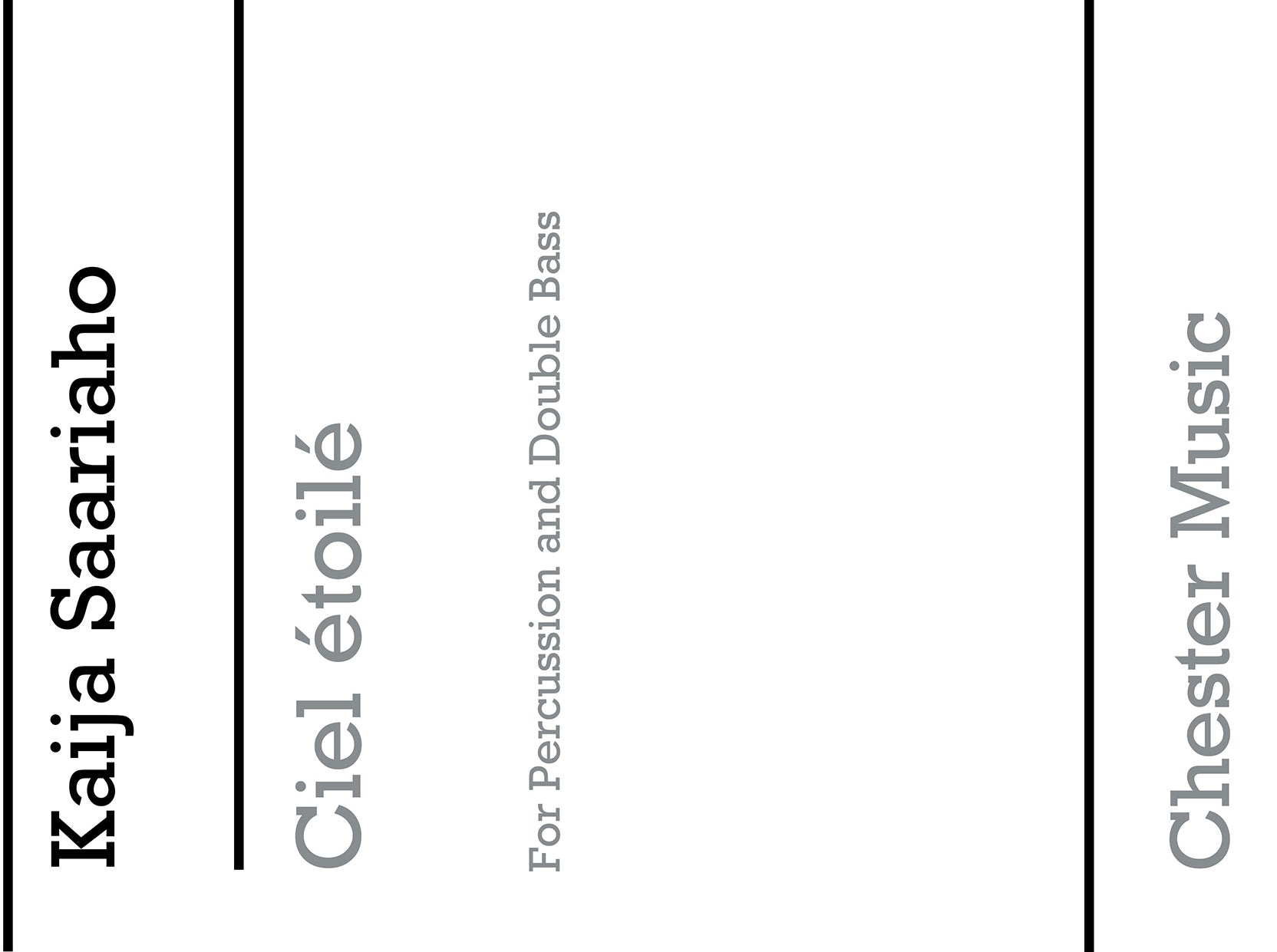 Ciel Etoile For Percussion And Double Bass de Kaija Saariaho, Partition pour ensemble de chambre