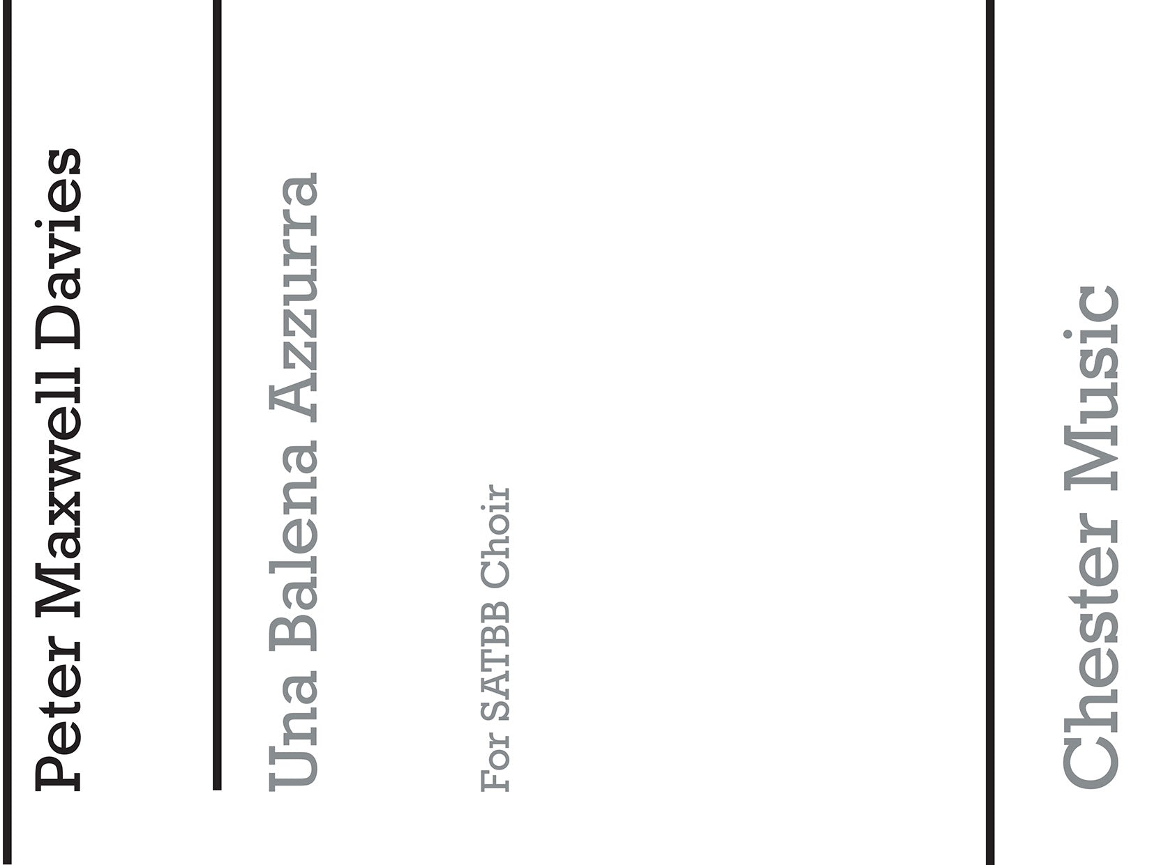 Una Balena Azzura (A Blue Whale) de Peter Maxwell Davies, Partition chorale pour sATB et Piano Acc.