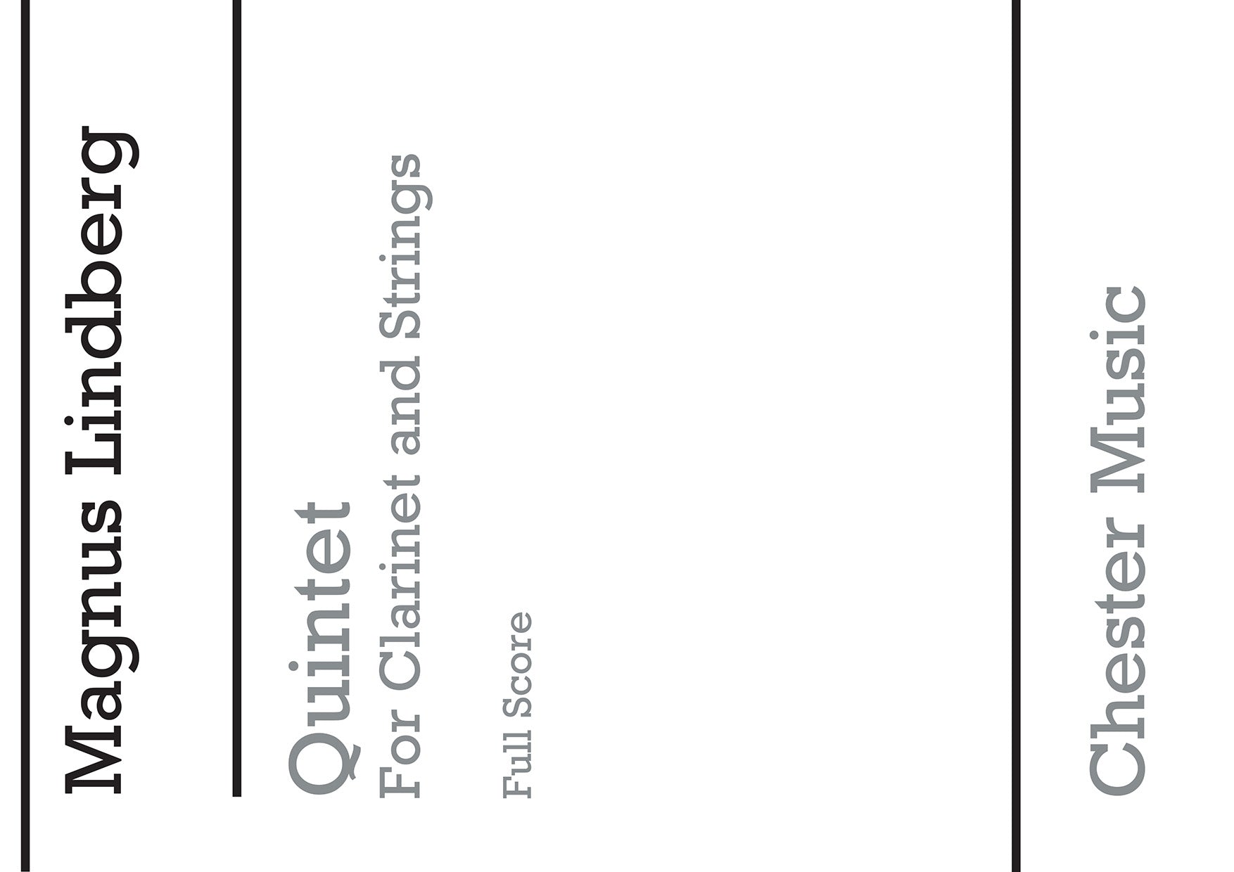 Quintet For Clarinet And Strings de Magnus Lindberg, Partition pour ensemble de chambre