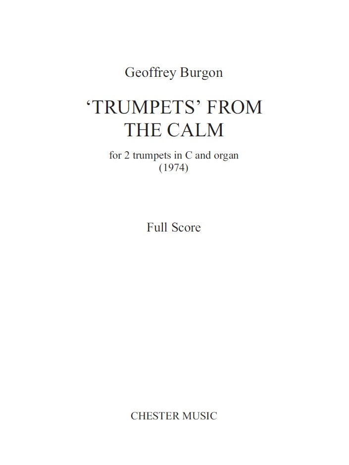 Trumpets From 'The Calm' for 2 Trumpets And Organ de Geoffrey Burgon, Livre pour trompette et Orgue