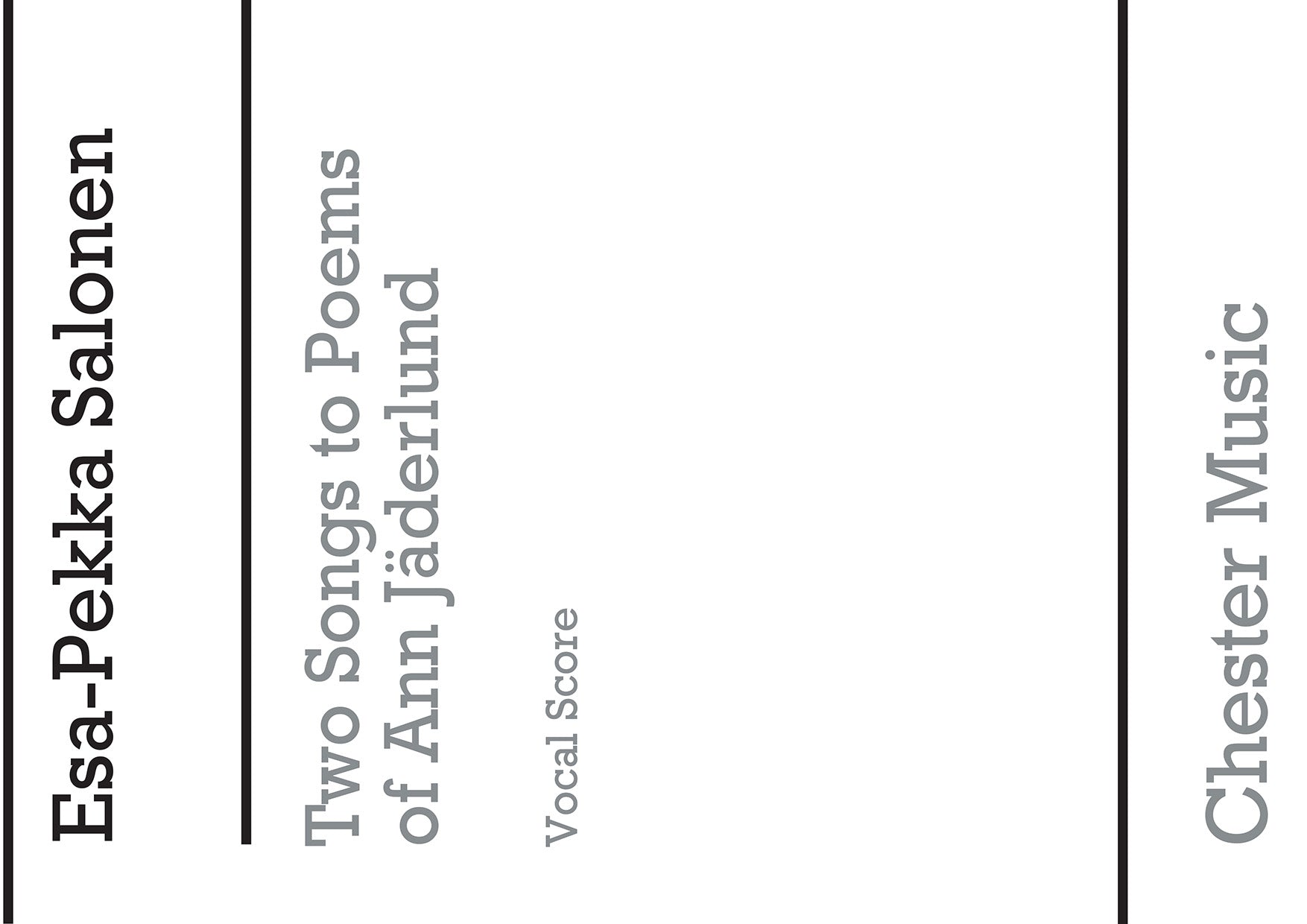 Two Songs From Kalender Röd de Esa-Pekka Salonen, Livre pour sATB