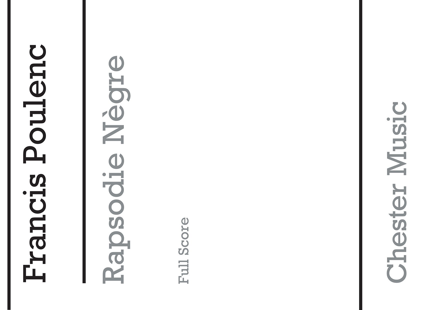 Rhapsodie Negre (Full Score) de Francis Poulenc, Partition pour orchestre