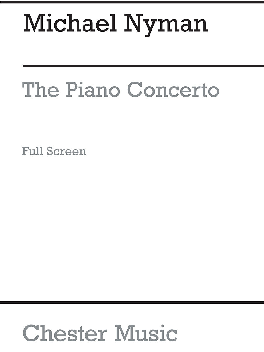 The Piano Concerto In Full Score de Michael Nyman, Partition pour orchestre et Piano
