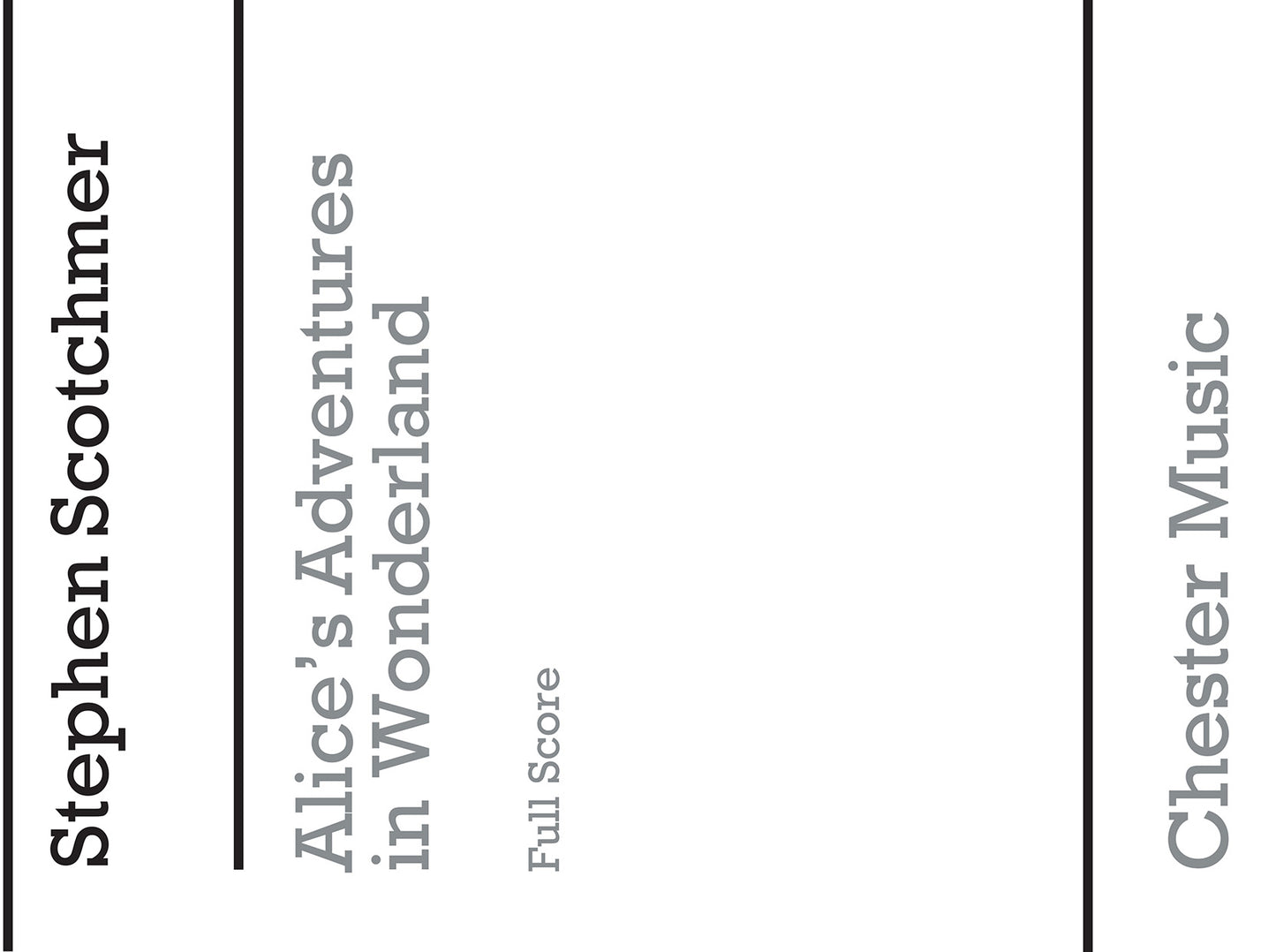 Alice's Adventures In Wonderland Score, Partition pour opéra