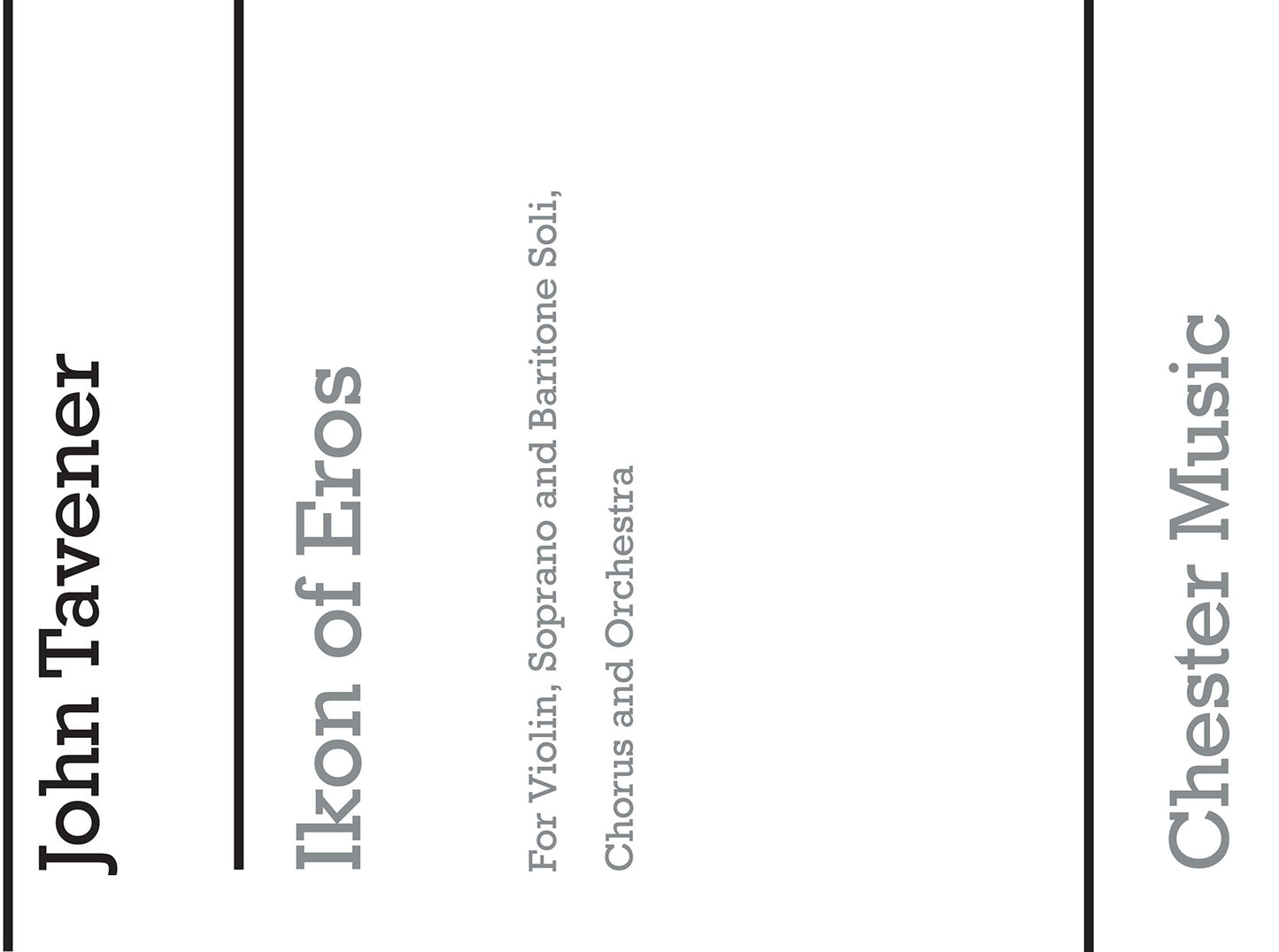 Ikon Of Eros (Solo Violin Part) de John Tavener, Livre pour violon