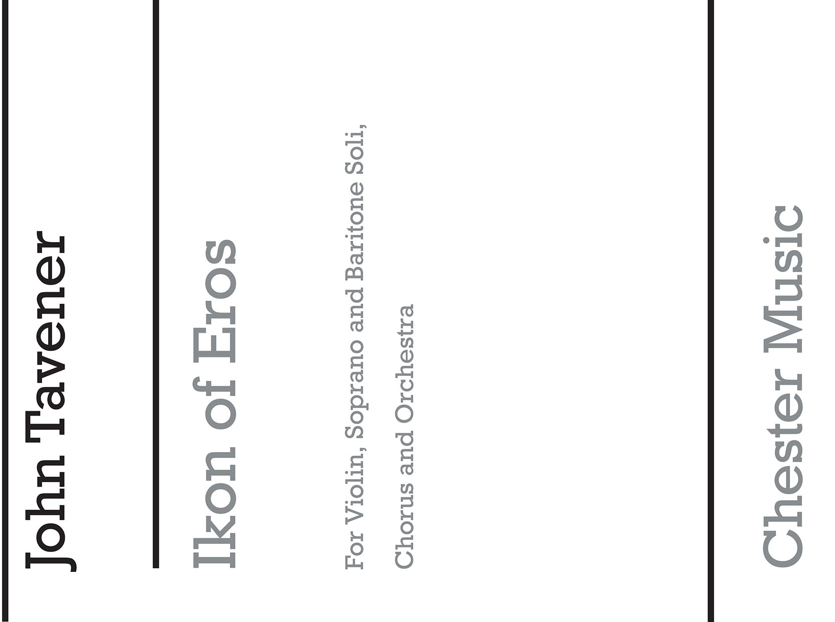 Ikon Of Eros (Solo Violin Part) de John Tavener, Livre pour violon