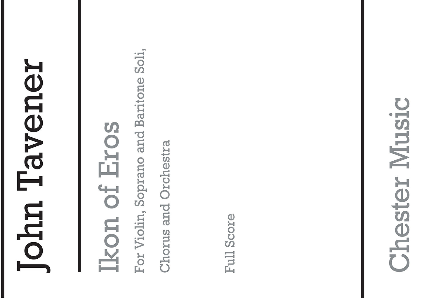 Ikon Of Eros de John Tavener, Partition pour violon et Soprano et Voix de baryton et SATB et Orchestre