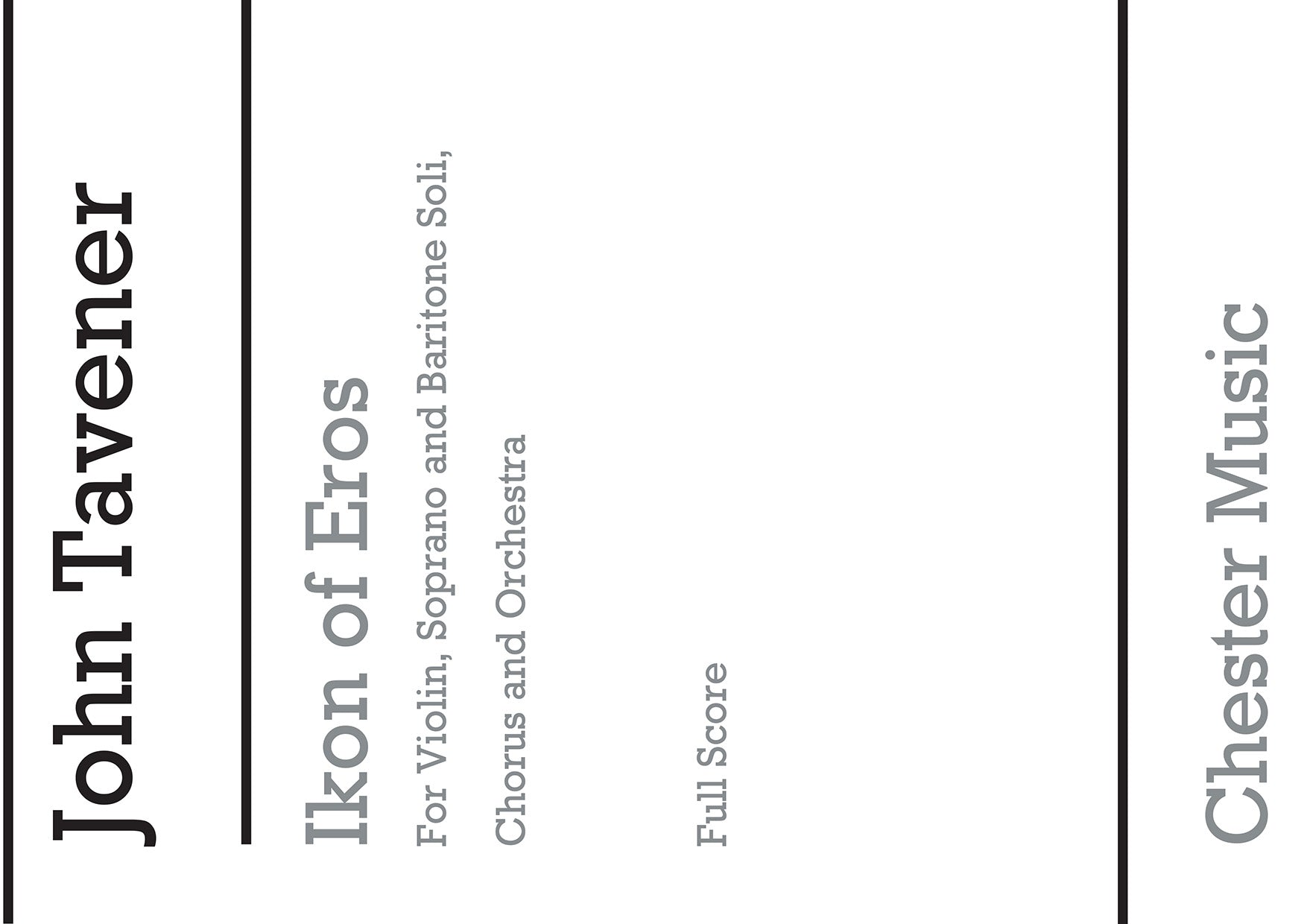 Ikon Of Eros de John Tavener, Partition pour violon et Soprano et Voix de baryton et SATB et Orchestre