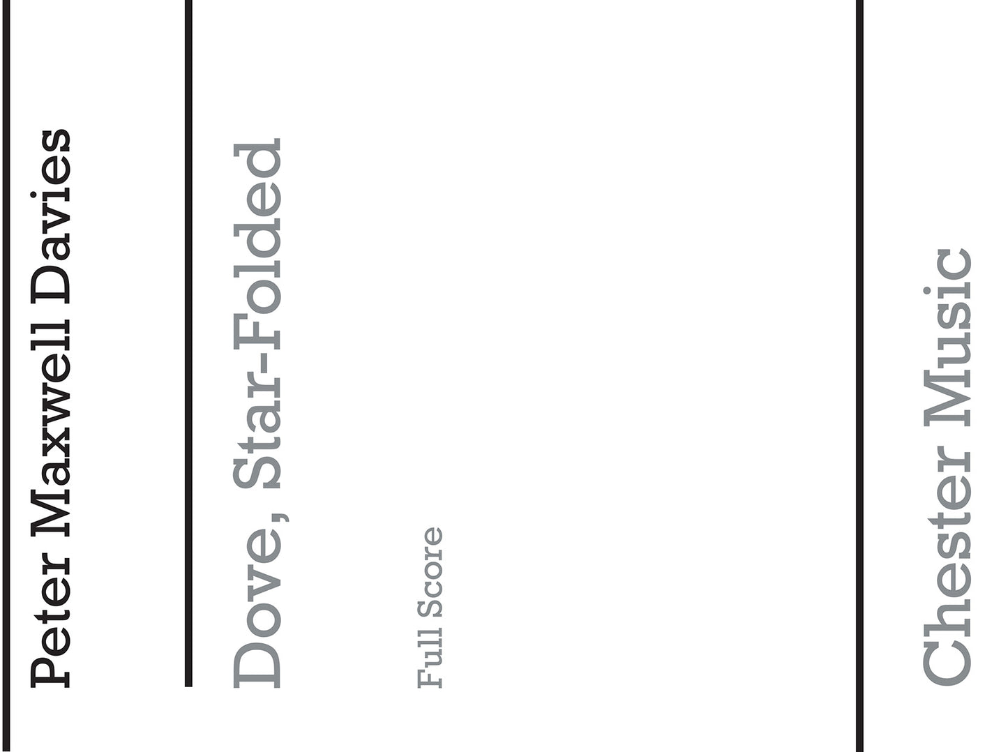 Dove, Star-Folded de Peter Maxwell Davies, Partition pour trio à cordes et Orchestre