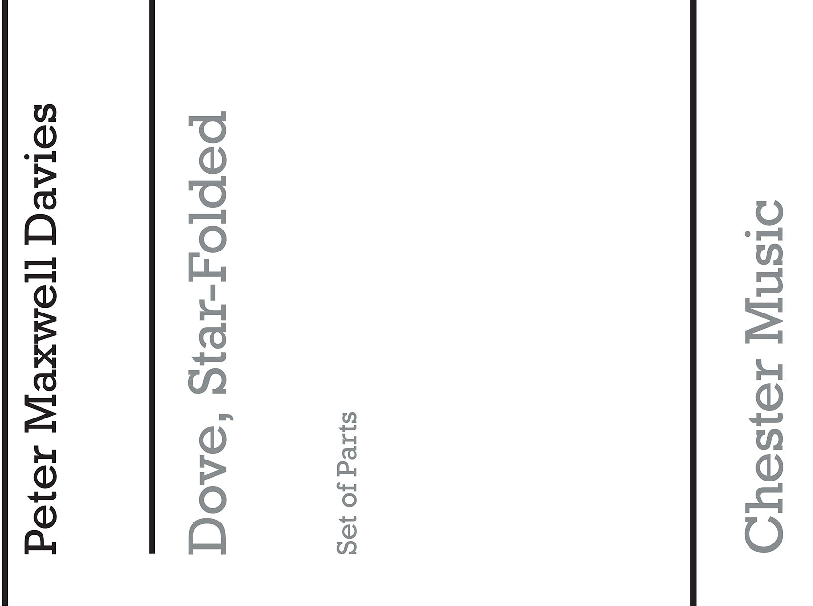 Dove, Star-Folded (Parts) de Peter Maxwell Davies, Livre pour trio à cordes et Orchestre