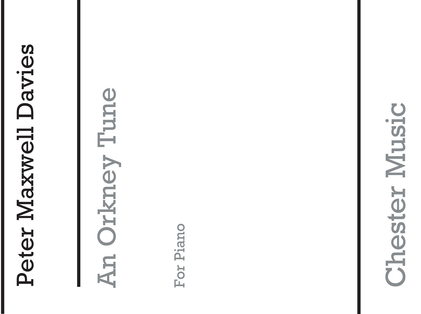 An Orkney Tune (Piano Solo) de Peter Maxwell Davies, Livre pour piano
