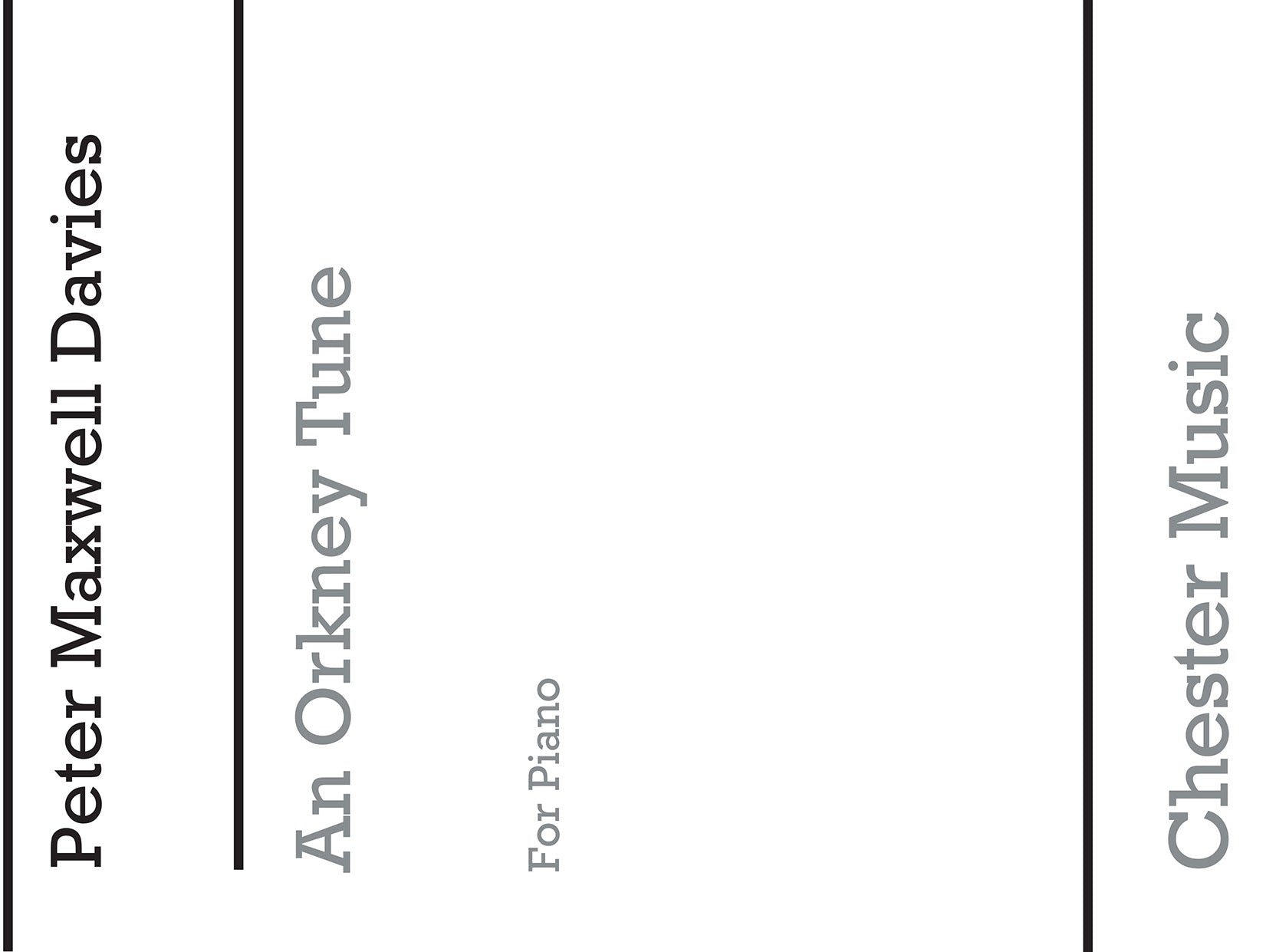 An Orkney Tune (Piano Solo) de Peter Maxwell Davies, Livre pour piano