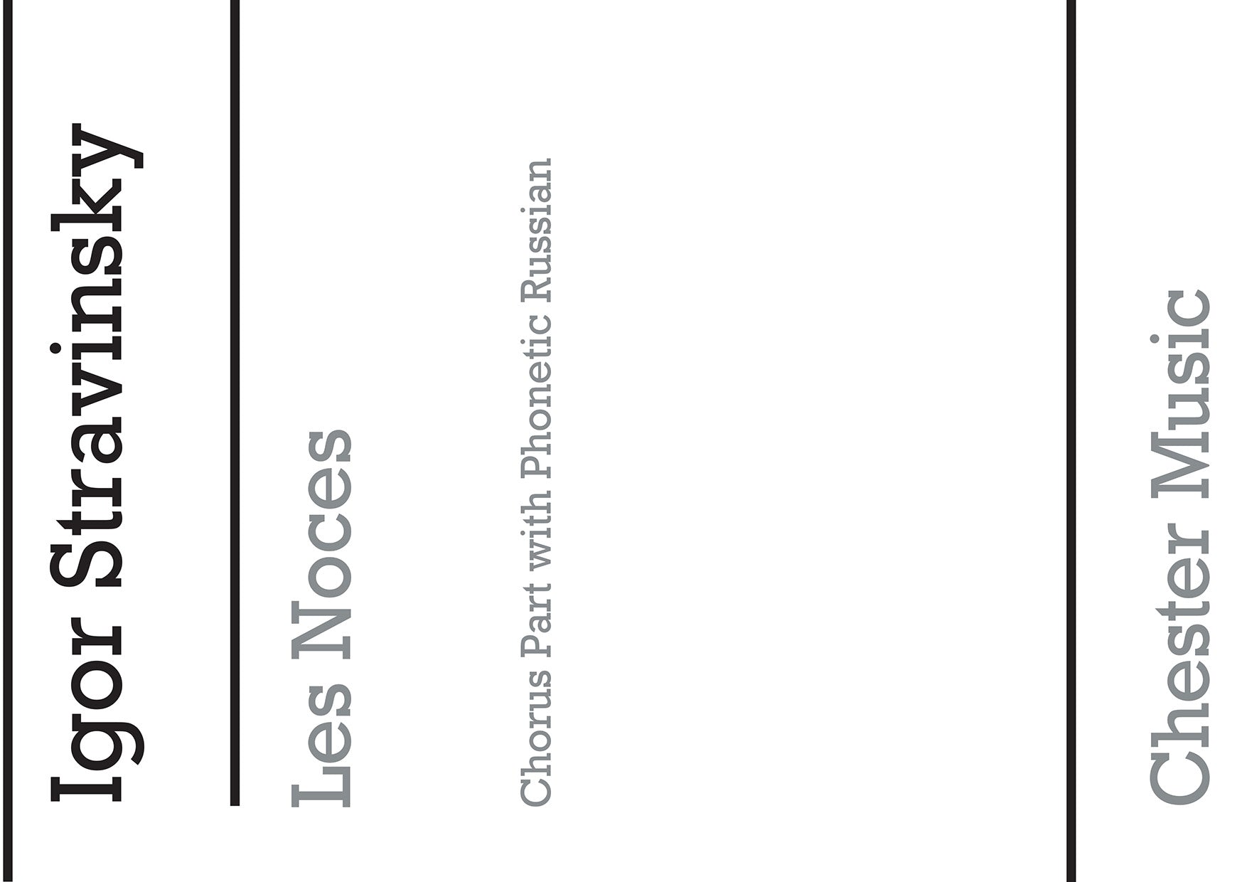 Les Noces (Chorus Part) de Igor Stravinsky, Livre pour sATB