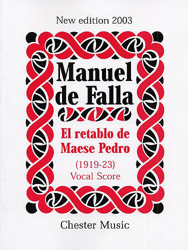 El Retablo De Maese Pedro de Manuel de Falla, Partie séparée pour ténor et Voix de baryton et Piano