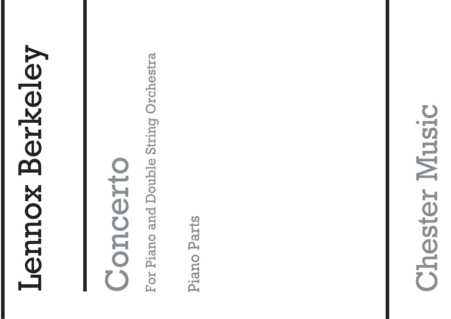Concerto For Piano and Double String Orchestra de Lennox Berkeley, Livre pour duo de pianos