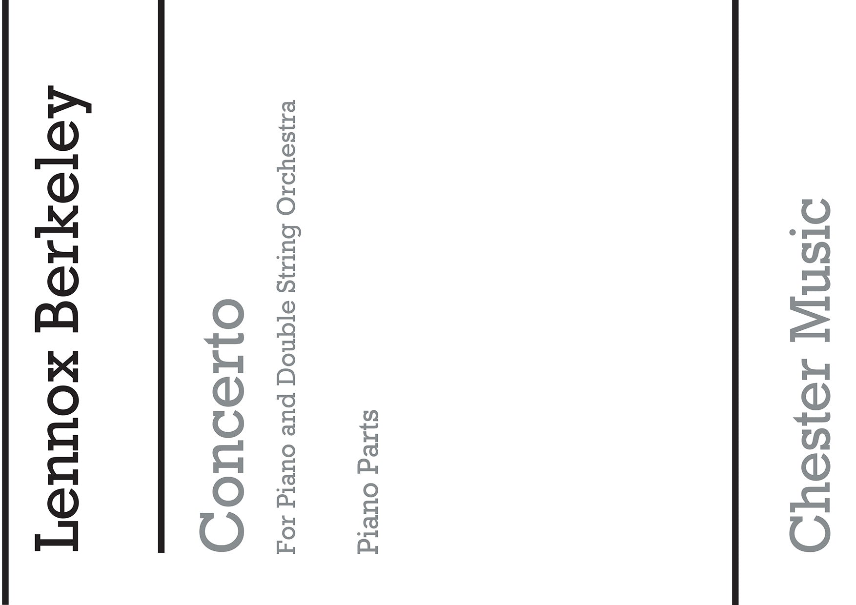 Concerto For Piano and Double String Orchestra de Lennox Berkeley, Livre pour duo de pianos