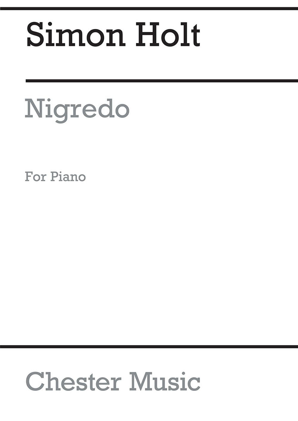 Nigredo de Simon Holt, Livre pour piano