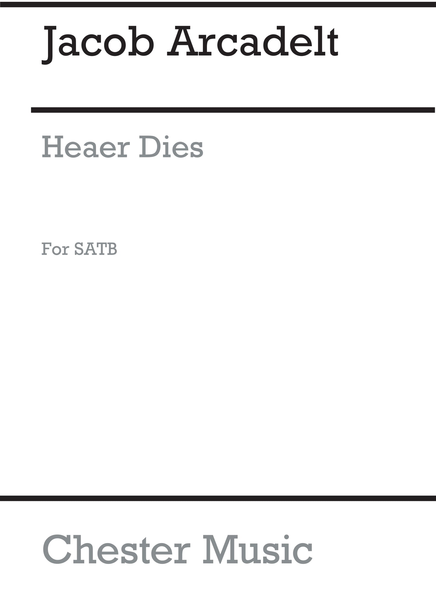 Haec Dies de Jacques Arcadelt, Partition chorale pour sATB