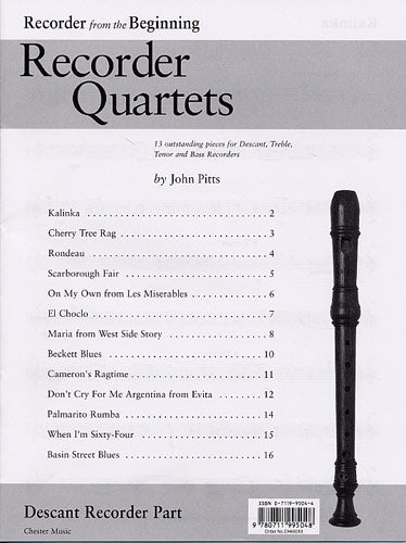 Recorder Quartets: Descant Recorder Part, Livre pour flûte à bec