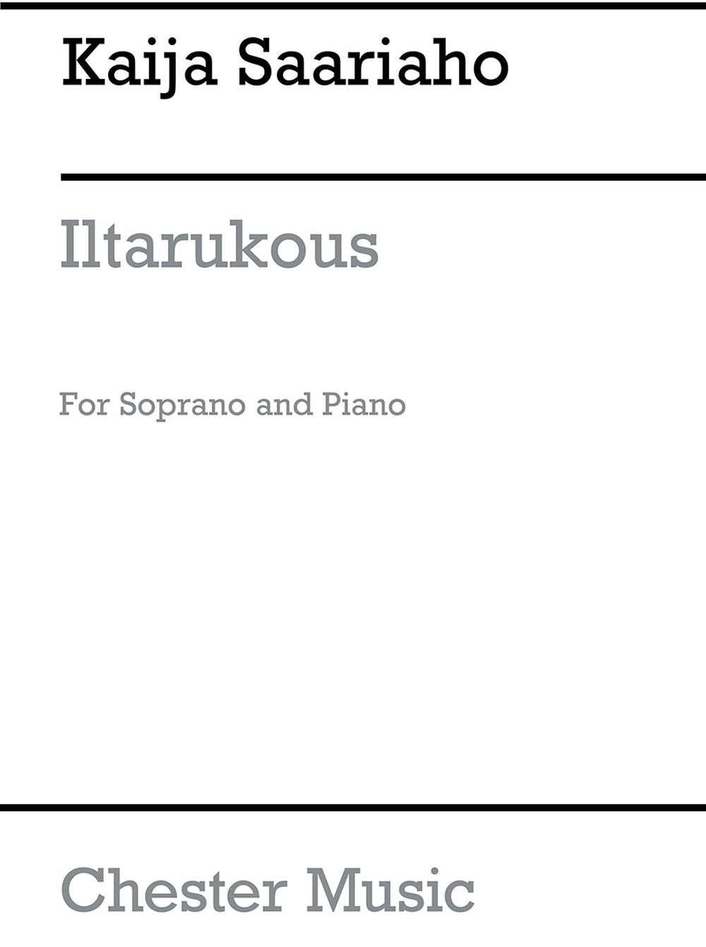 Iltarukous de Kaija Saariaho, Livre pour voix de soprano et Piano