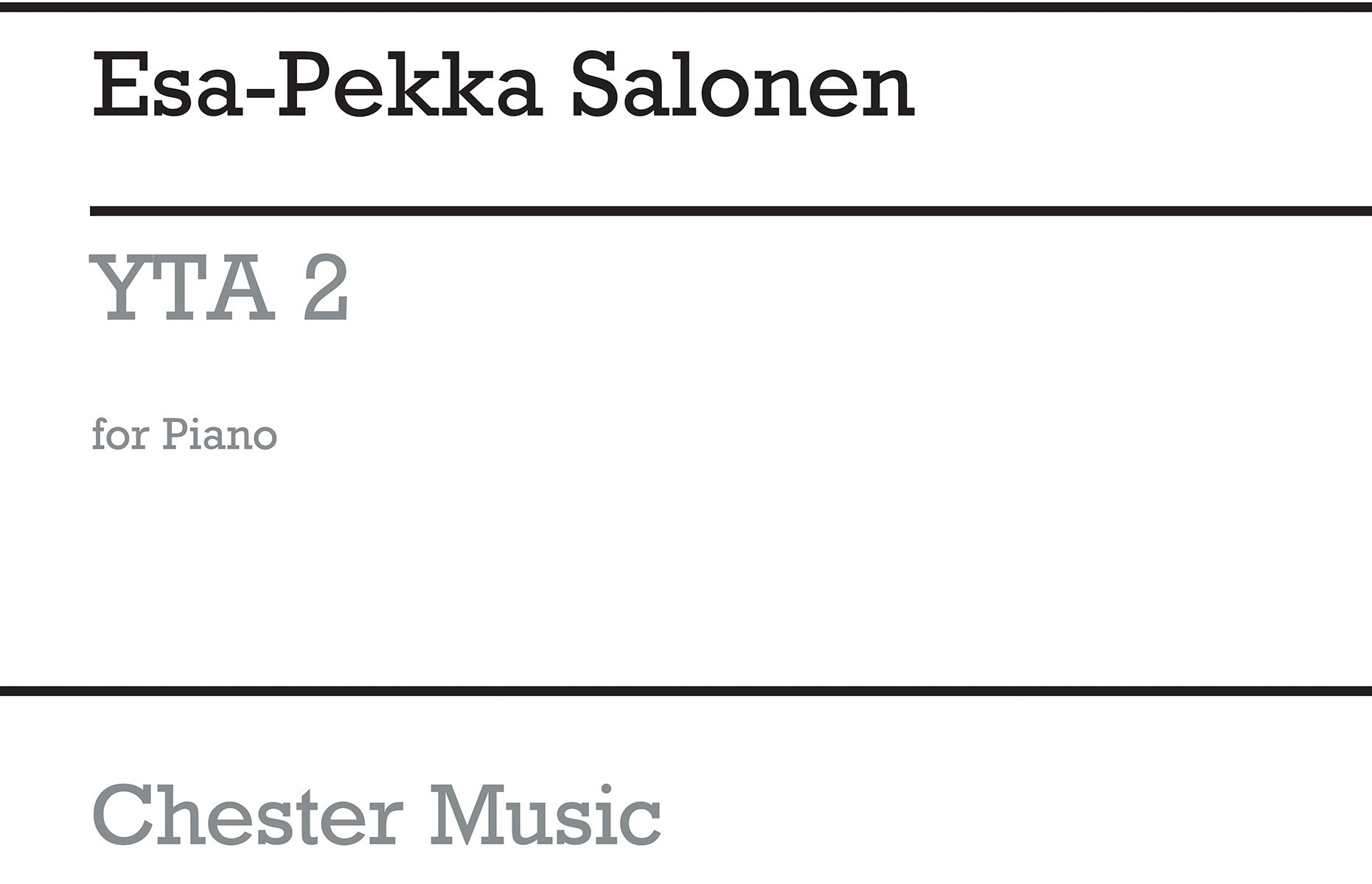 YTA 2 For Piano de Esa-Pekka Salonen, Livre pour piano