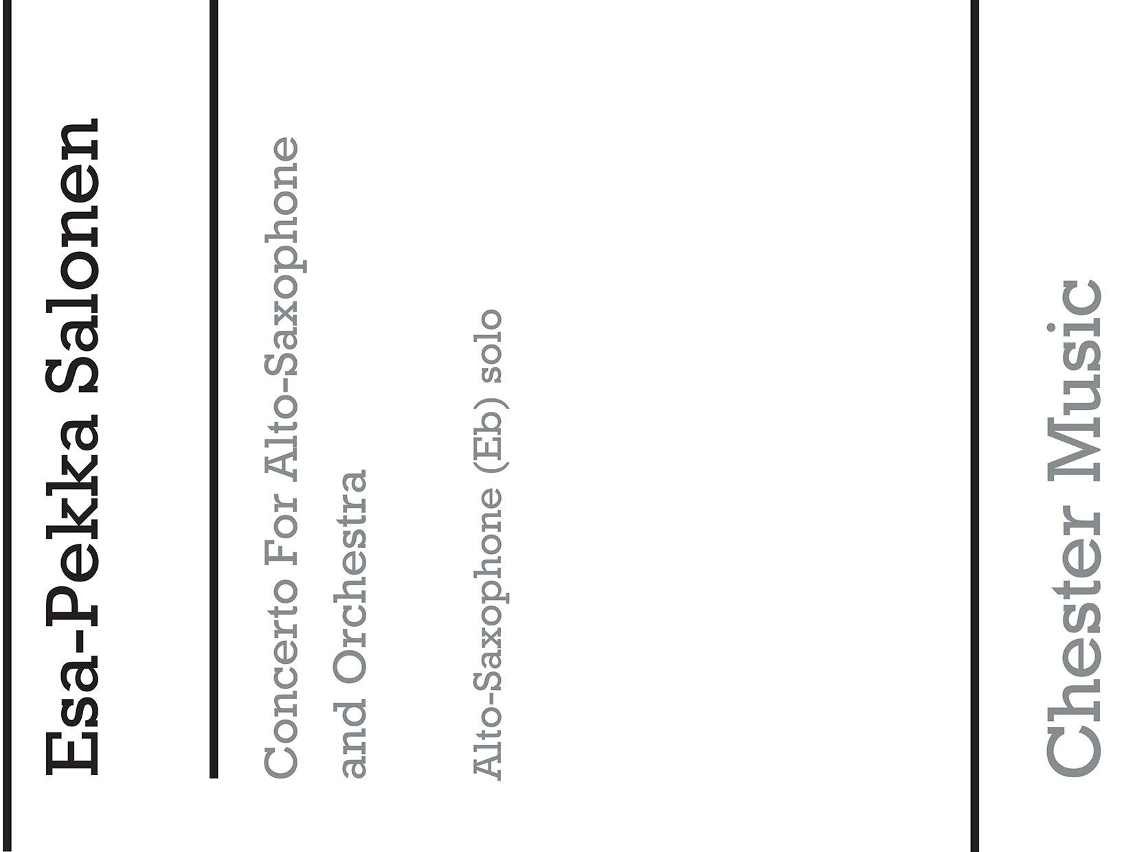Concerto For Alto Saxophone And Orchestra de Esa-Pekka Salonen, Livre pour saxophone alto