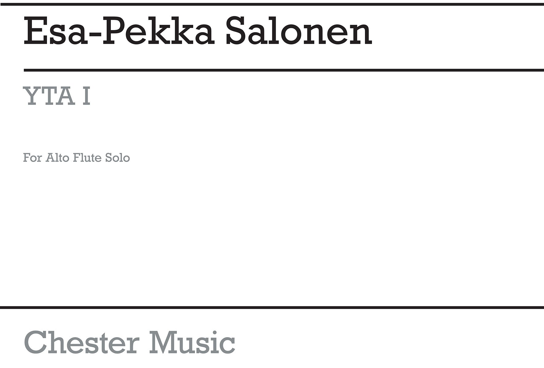 YTA 1 For Alto Flute de Esa-Pekka Salonen, Livre pour alto Flute