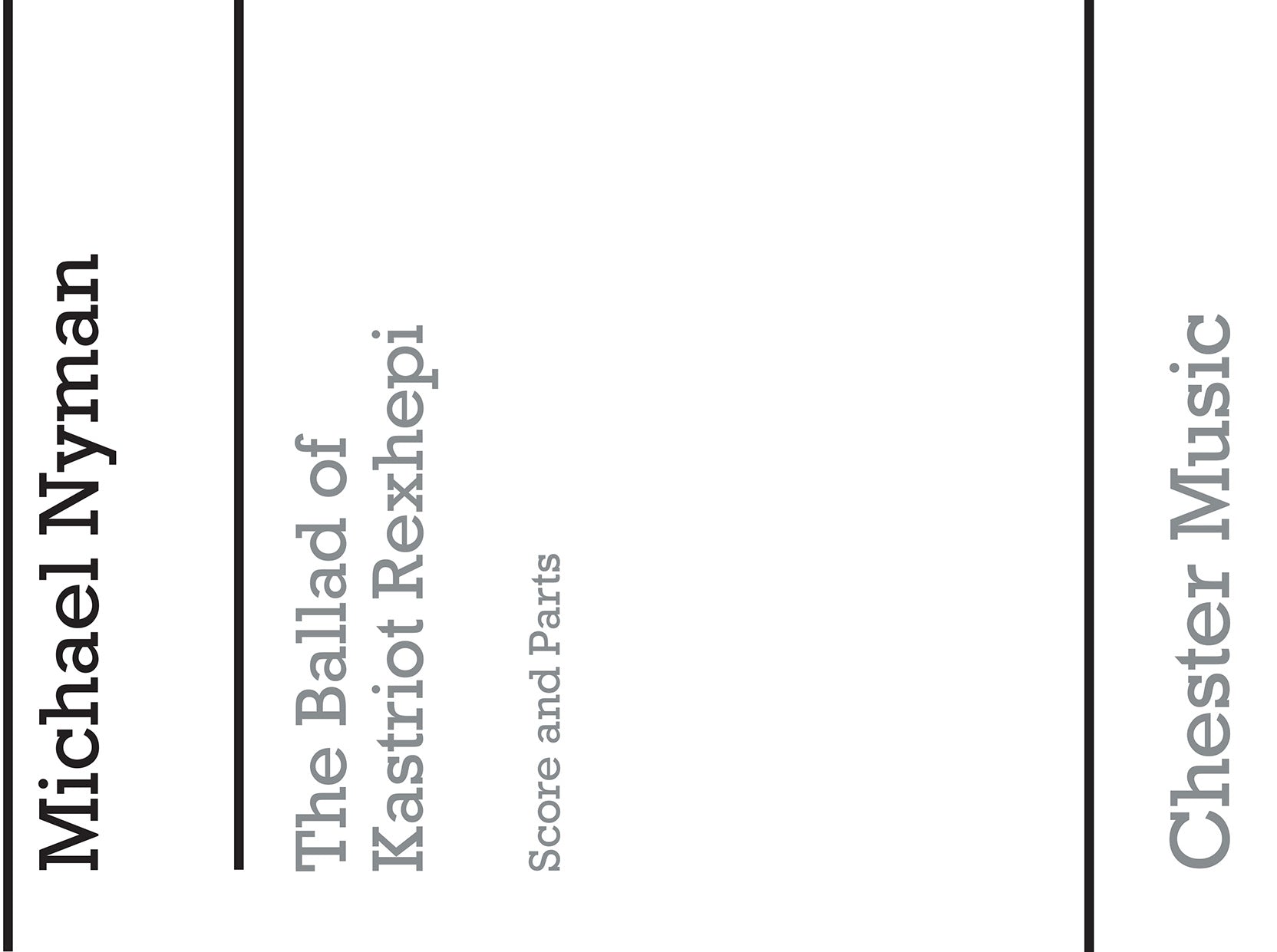 The Ballad Of Kastriot Rexhepi de Michael Nyman, Partition + parties pour quatuor à cordes