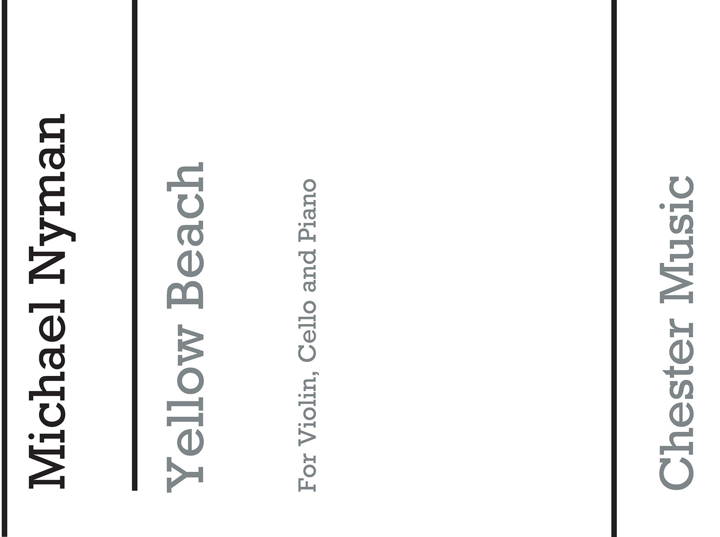 Yellow Beach de Michael Nyman, Partition + parties pour violon et Violoncelle et Piano