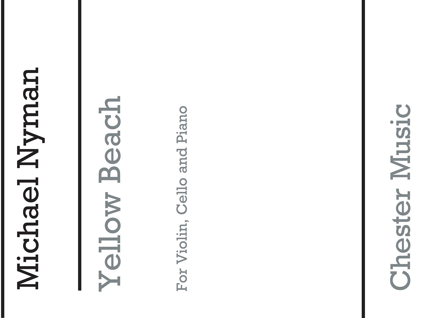 Yellow Beach de Michael Nyman, Partition + parties pour violon et Violoncelle et Piano