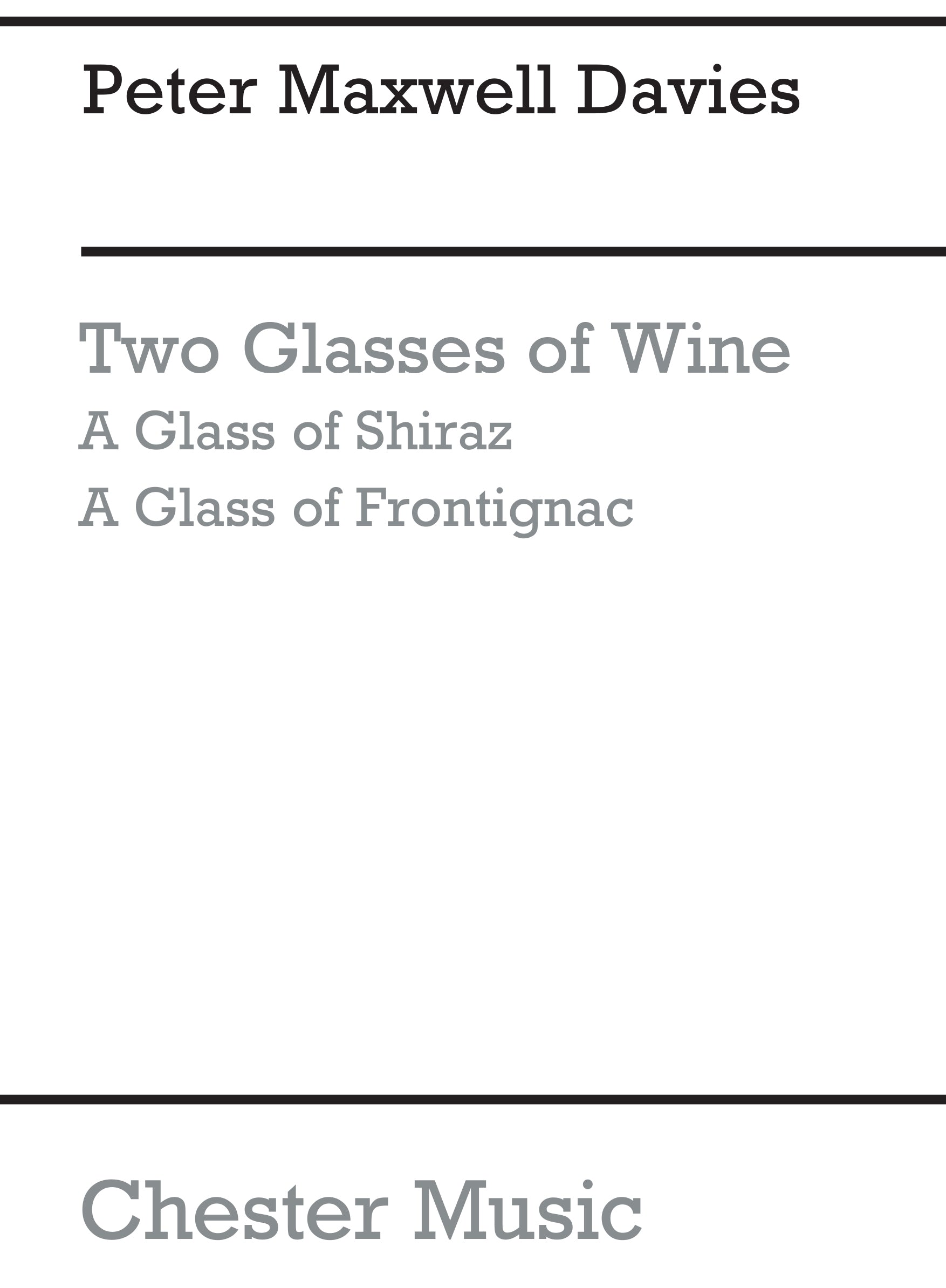 Two Glasses Of Wine (Miniature Score) de Peter Maxwell Davies, Partition pour ensemble de chambre
