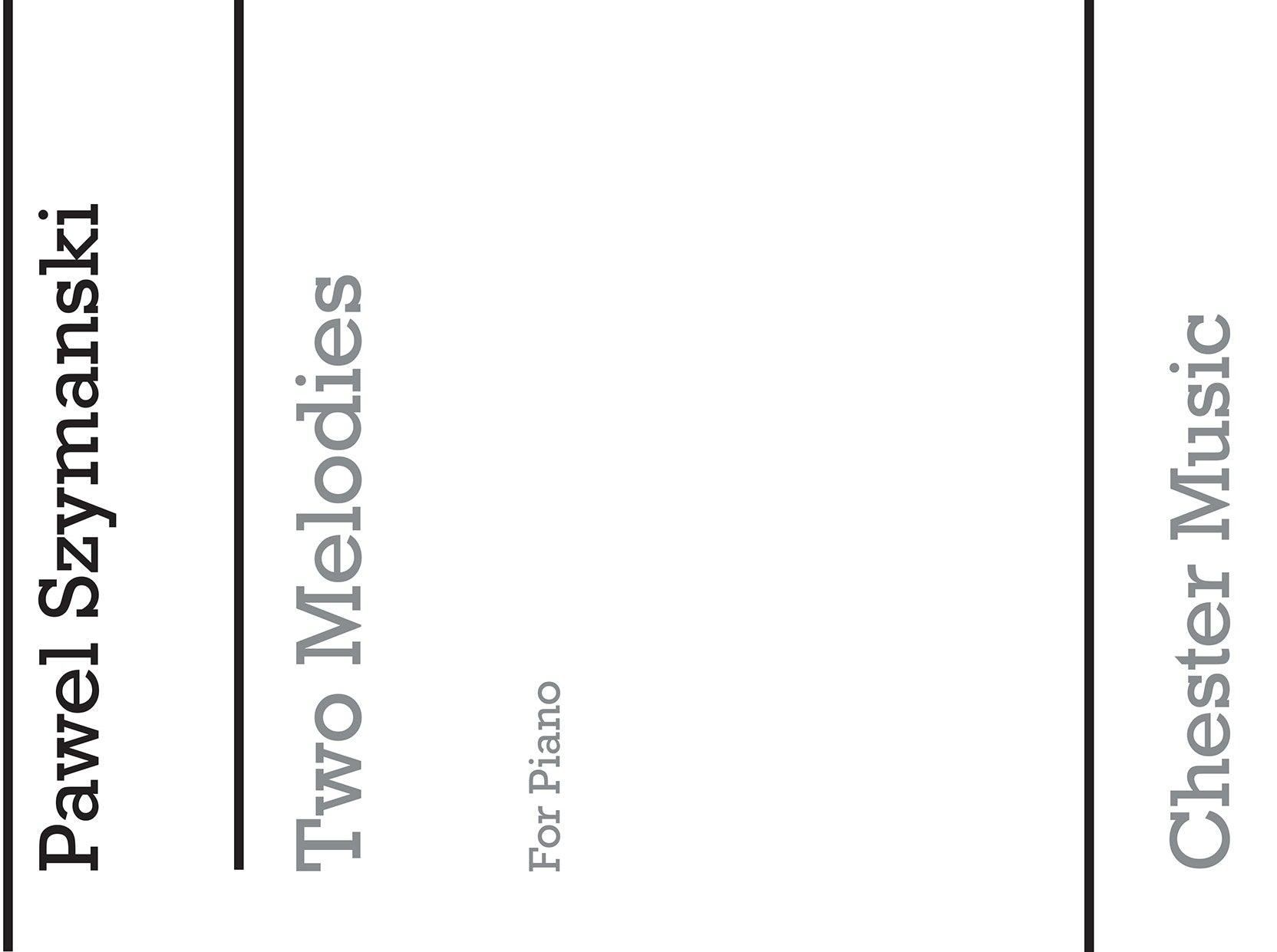 Two Melodies For Piano de Pawel Szymanski, Livre pour piano