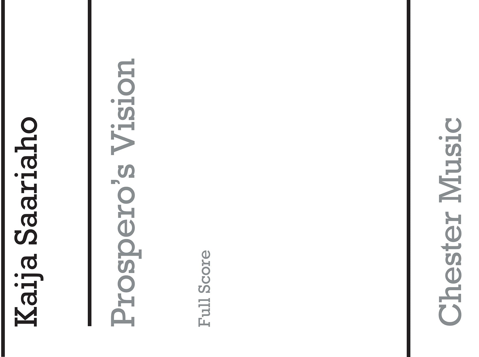 Prospero's Vision de Kaija Saariaho, Partition pour voix de baryton et Clarinette et Harpe et Violon et Contrebasse