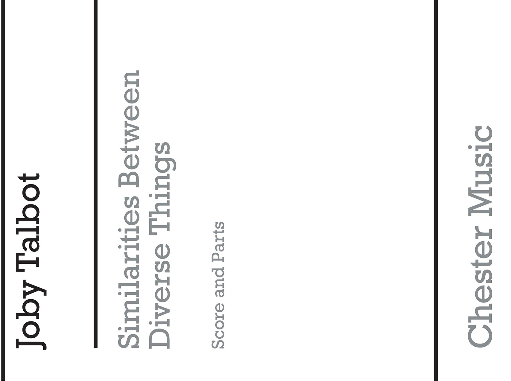 Similarities Between Diverse Things de Joby Talbot, Livre pour violon et Vibraphone et Piano
