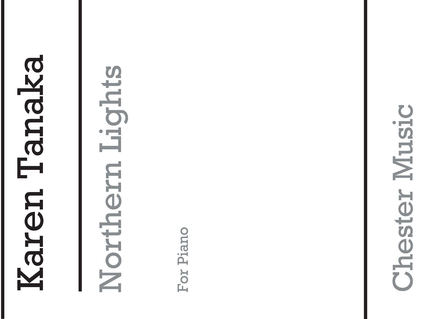 Northern Lights de Karen Tanaka, Livre pour piano