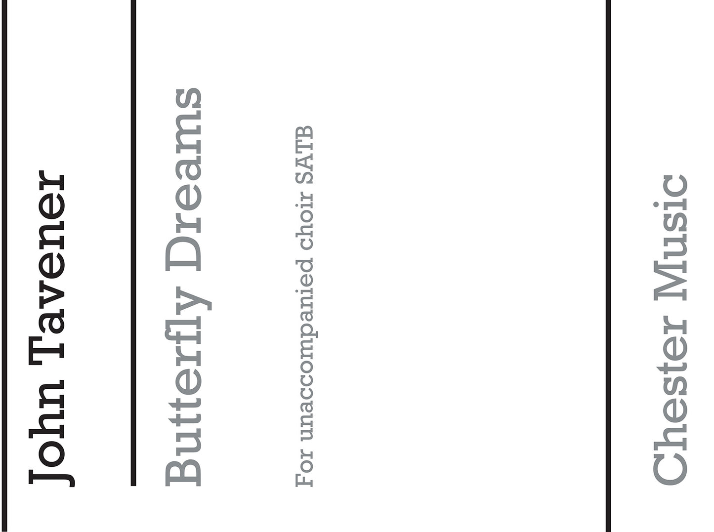 Butterfly Dreams de John Tavener, Livre pour sATB