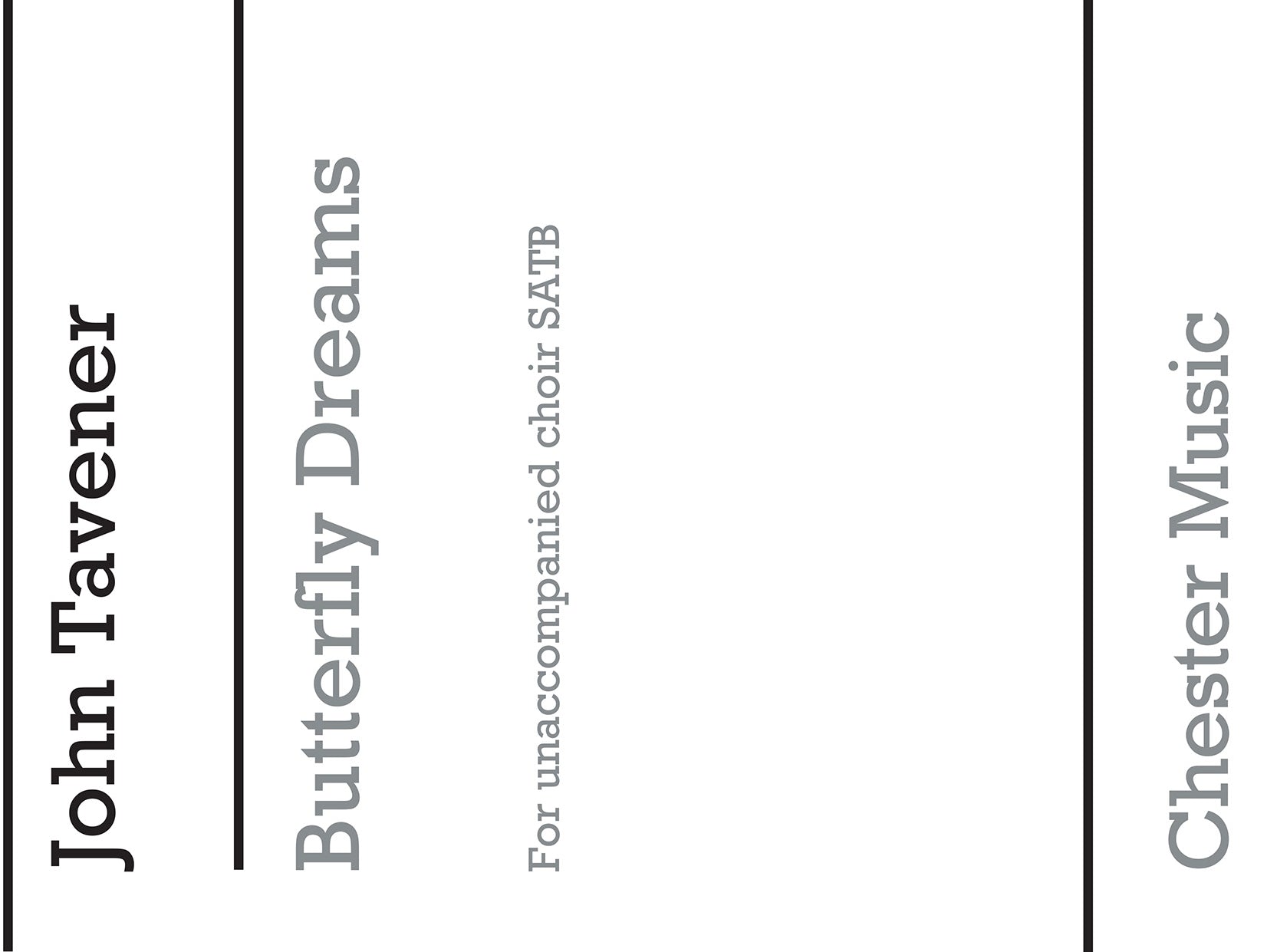 Butterfly Dreams de John Tavener, Livre pour sATB
