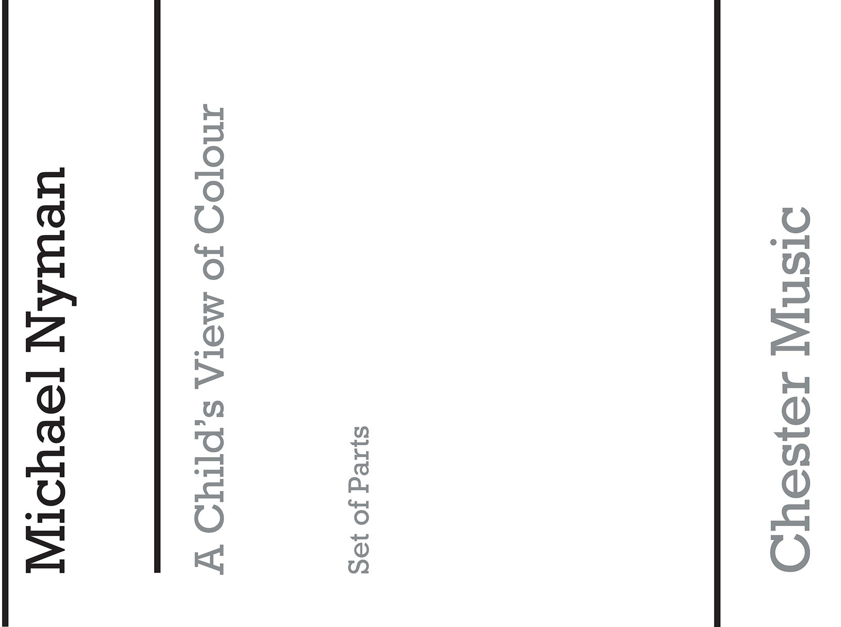 A Child's View Of Colour (String Parts) de Michael Nyman, Livre pour quatuor à cordes