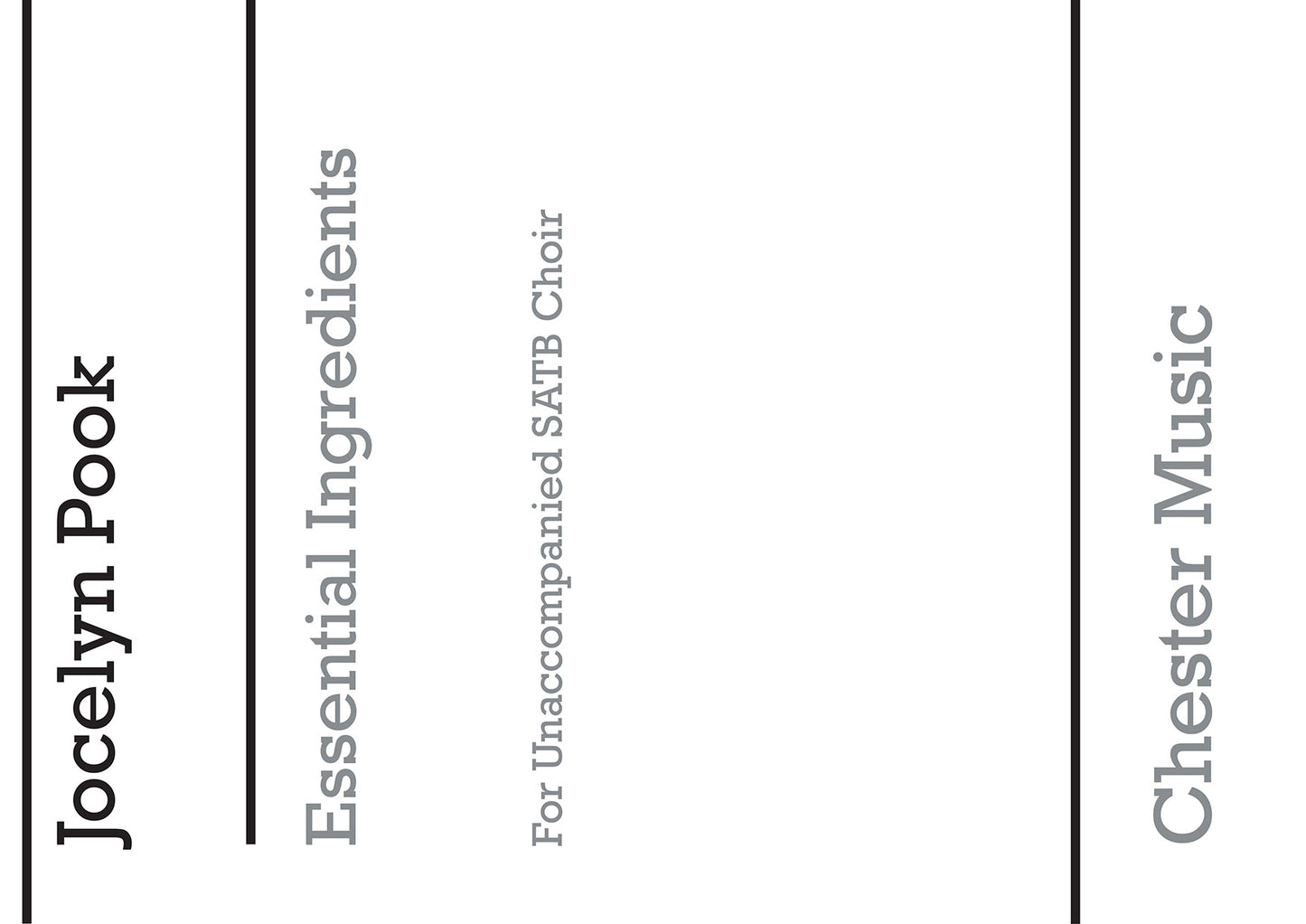 Essential Ingredients de Jocelyn Pook, Partition chorale pour sATB