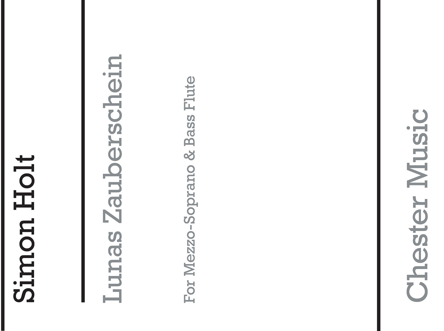 Lunas Zauberschein de Simon Holt, Livre pour mezzo-soprano et Ensemble et Flûte basse
