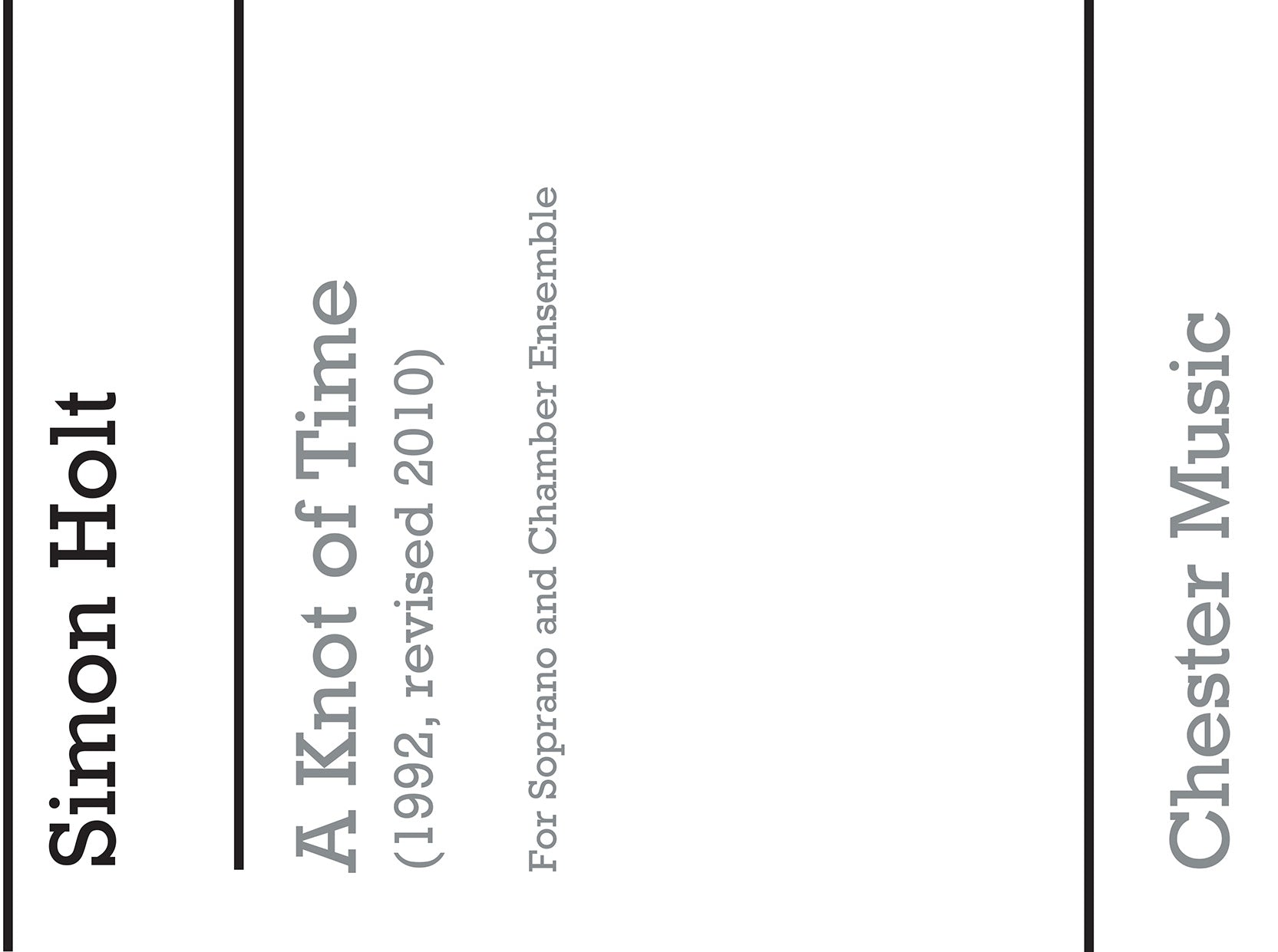 A Knot Of Time - Score de Simon Holt, Partition pour soprano et Clarinette et Alto et Violoncelle et Contrebasse