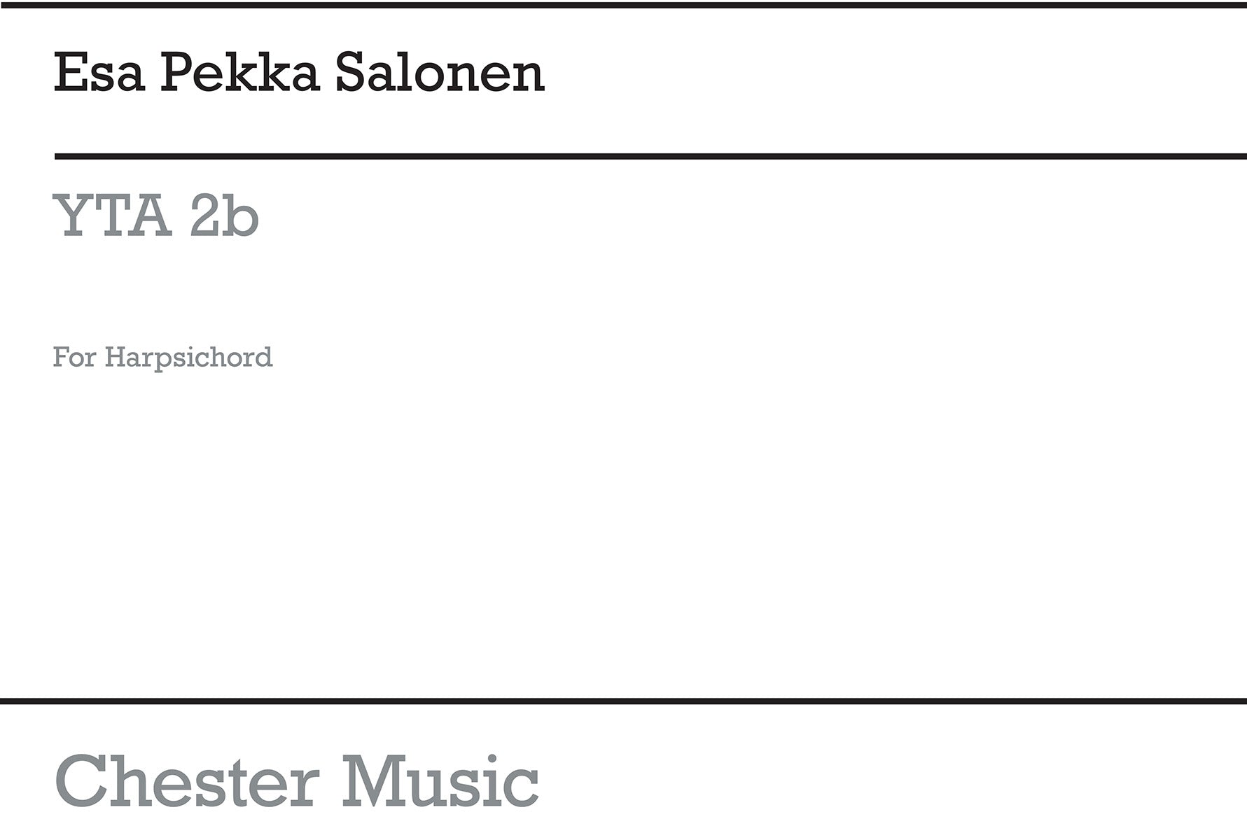 YTA 2b For Harpsichord de Esa-Pekka Salonen, Livre pour clavecin