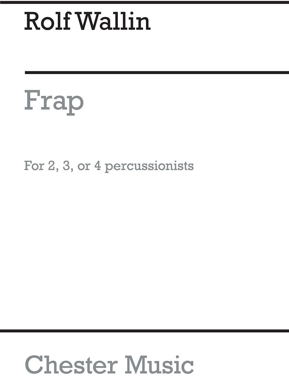 Frap de Rolf Wallin, Livre pour percussion