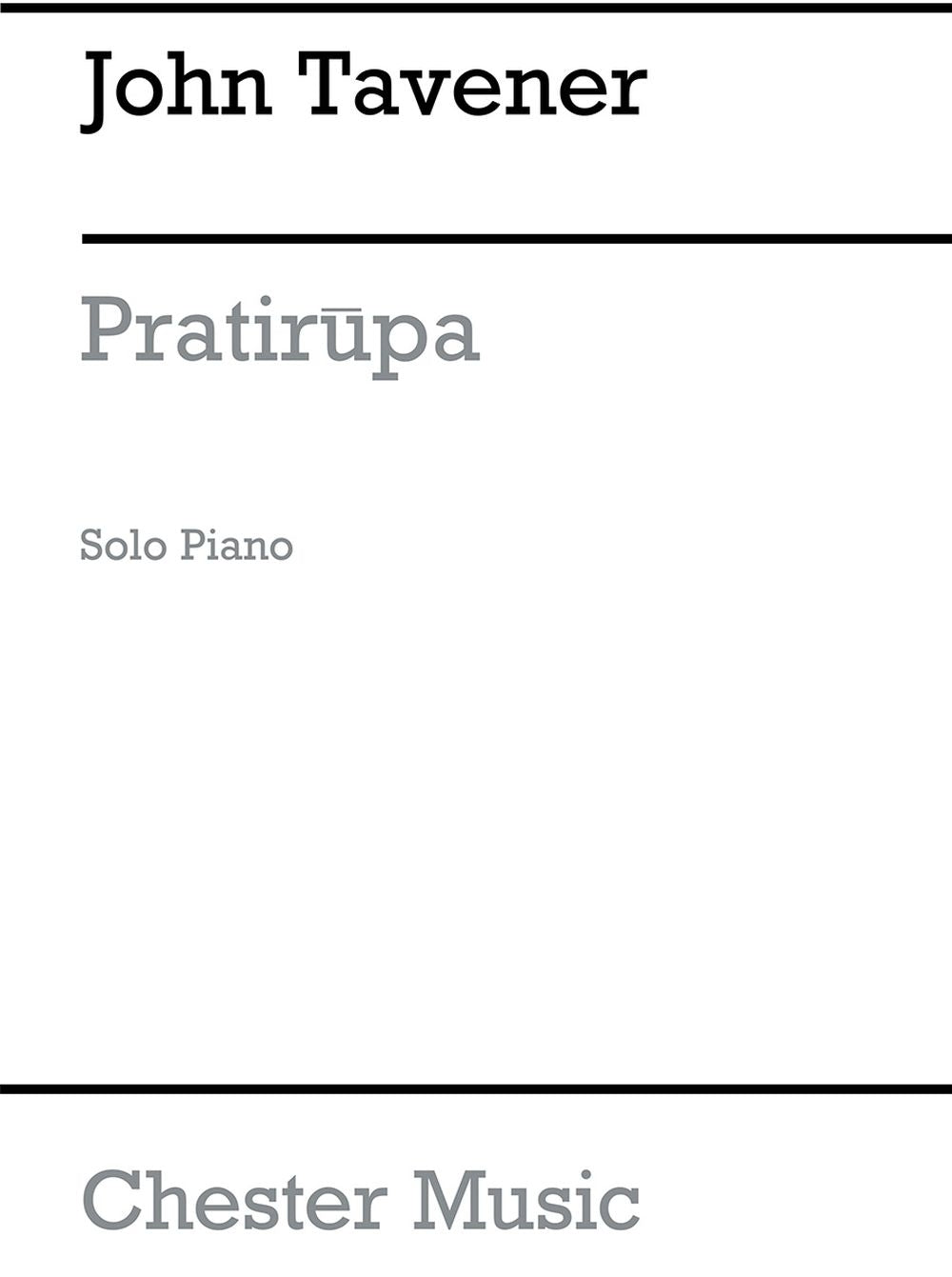 Pratirupa (Solo Piano) de John Tavener, Livre pour piano