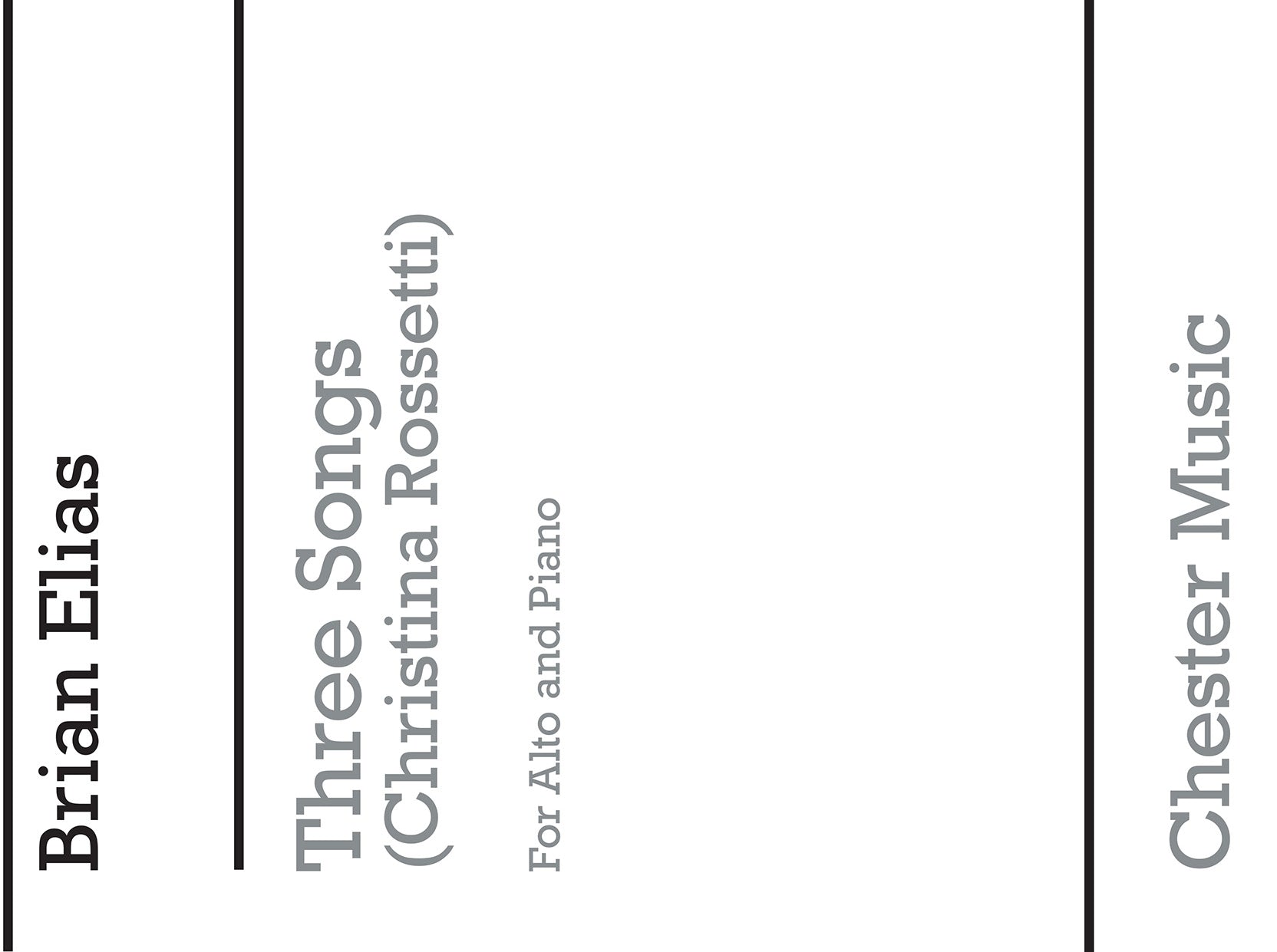 Three Songs (Christina Rossetti) - Alto and Piano de Brian Elias, Livre pour voix d'alto et Piano