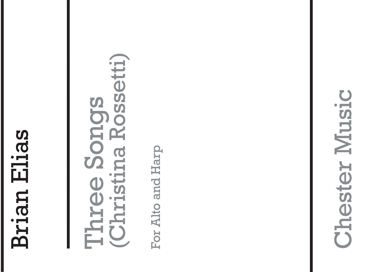 Three Songs (Christina Rossetti) for Alto and Harp de Brian Elias, Livre pour alto et Harpe