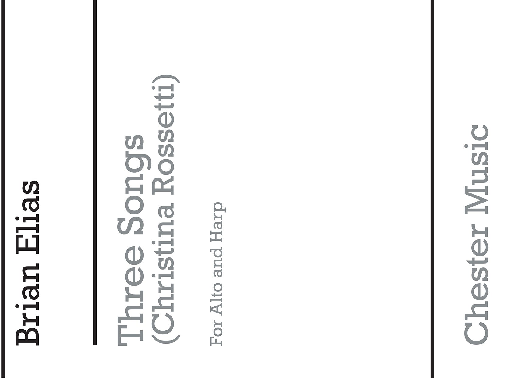 Three Songs (Christina Rossetti) for Alto and Harp de Brian Elias, Livre pour alto et Harpe